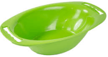 Ensaladera oval verde para el Procesador Börner V3, V5  y V6 - Con un ajuste perfecto y seguro, sujeta el procesador mientras recibe las frutas cortadas. También sirve como botanero decorativo